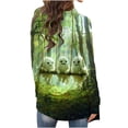 thumbnail image 5 of GaThRRgYP Evening Cardigan Lightweight Comfort,Women's Fashion Halloween Printed Long Sleeved Cardigan Jacket Green M, 5 of 6