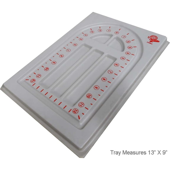 ToolUSA (2 Pack) Grey Beading Tray | Sturdy Plastic | 9" x 13" (22.9 cm x 33 cm) Surface | Red Measurement Markings | 5 Bead Sorting Sections | Ideal for Jewelry Creation