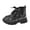 Black-20, variant on Toddler Girls Star Sequin Ankle Boots Sparkly Lace Up Flat Shoes Side Zipper Booties