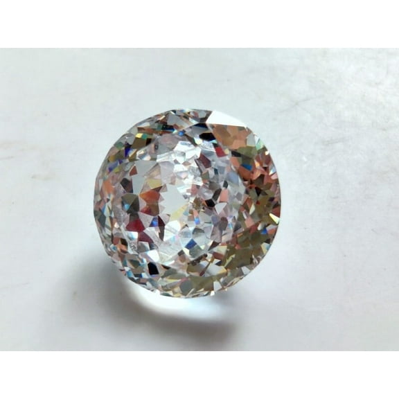 Zircon Faceted Gemstone 76Ct High Quality White Zircon Loose Gemstone Round Shape Perfect Pendant Size White Zircon Jewelry Making