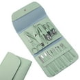 thumbnail image 1 of Tignapoo Stainless Steel Manicure Set with Foldable PU Case - 16pc Green Nail Care Kit (7031C), 1 of 6