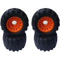 thumbnail image 2 of 4 Pcs All Terrain Off Road Skateboard Longboard Wheels (black+orange), 2 of 5
