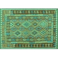thumbnail image 1 of Ahgly Company Indoor Rectangle Southwestern Turquoise Blue Country Area Rugs, 8' x 10', 1 of 4