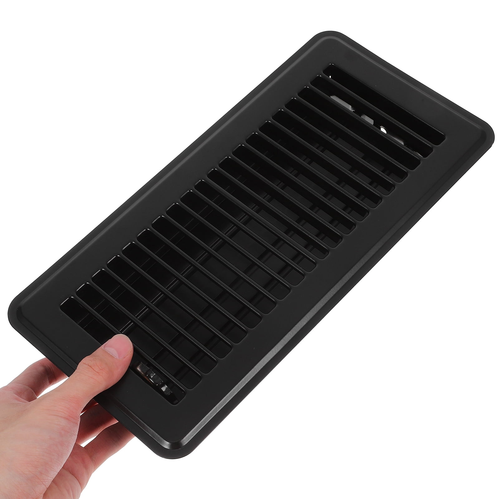 Raindrops 2Pcs Floor Vent Covers 4 X 10 Black Metal Vent Grille for Improved Indoor Air Circulation