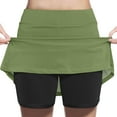 thumbnail image 2 of HBGVBA Girl's Athleisure Skorts,Active Wear Tennis Skirts,Kids Fashion Solid Color Loose High Waist A-Line 2-in-1 Active Skort, 2 of 5