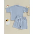 thumbnail image 3 of Bagilaanoe 2pcs Toddler Baby Boy Shorts Set Short Sleeve T Shirt Tops + Shorts 6M 12M 18M 24M 3T 4T Kids Casual Summer Clothes, 3 of 8
