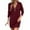 Wine, variant on qolati Sweater Dresses for Women Fall Winter V Neck Half Zip Long Sleeve Mini Dress Ribbed Knit Fitted Party Tunic Shirt Dress White S