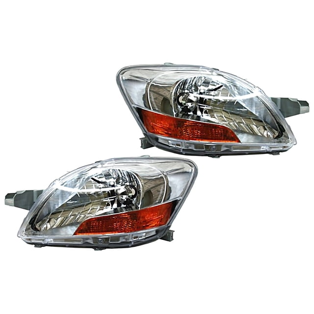 Par de Faros TYC Yaris 2006 A 2015 Fondo cromado