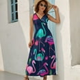 thumbnail image 2 of Flamingo Pattern Sleeveless Dress Female Clothing Dress Women Summer 2025 Dress, 2 of 7