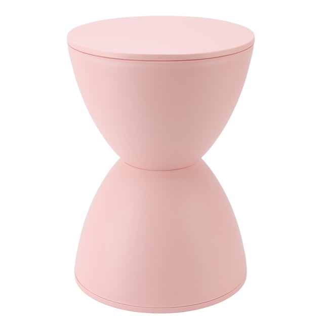 Tabouret en Forme de Sablier Plastique Moderne Simple Style Nordique Tabouret Rond pour Salle de Bain Rose