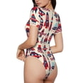 thumbnail image 3 of Naloa Rocket Pattern Women's Short-Sleeved Onesie, One-Piece Swimsuit for Parties, dates, clubs - Large, 3 of 9