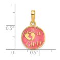 thumbnail image 3 of Diamond2Deal 14k Yellow Gold with Pink Enamel and Clear Epoxy Resin It's A Pendant for Women (L- 0.83 inch, W- 0.52 inch), 3 of 6