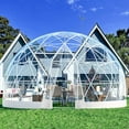 thumbnail image 7 of Esheno Garden Dome Tent 12*7.2FT PVC Transparent Cover Weatherproof Geodesic Bubble for Patio Party Greenhouse (White Style 2), 7 of 7