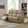 thumbnail image 2 of Furniture of America Alipark Faux Leather Power Sofa with USB Ports in Beige, 2 of 4