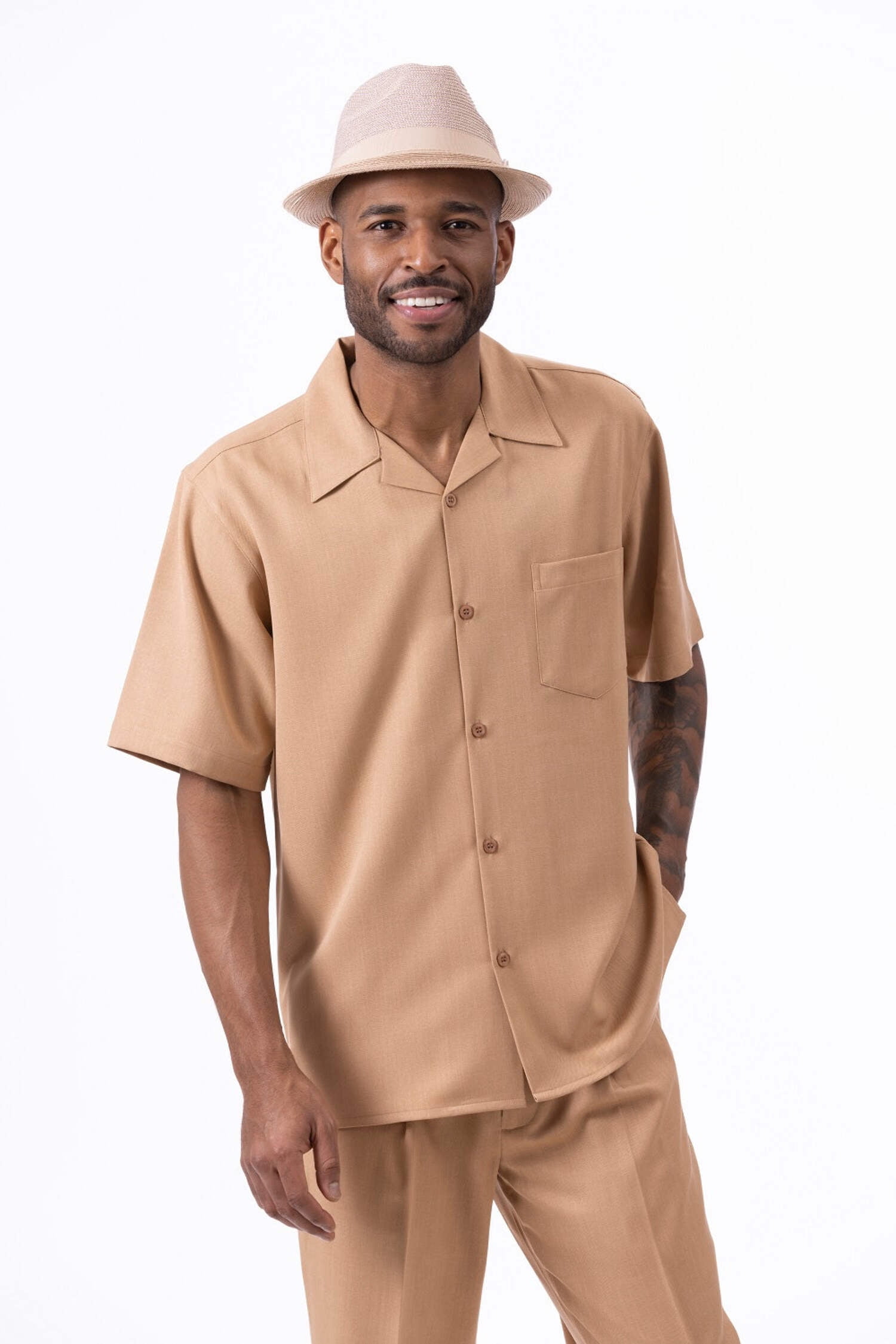 Montique Burgundy Solid 2 Piece Walking Suit Long Sleeve Shirt