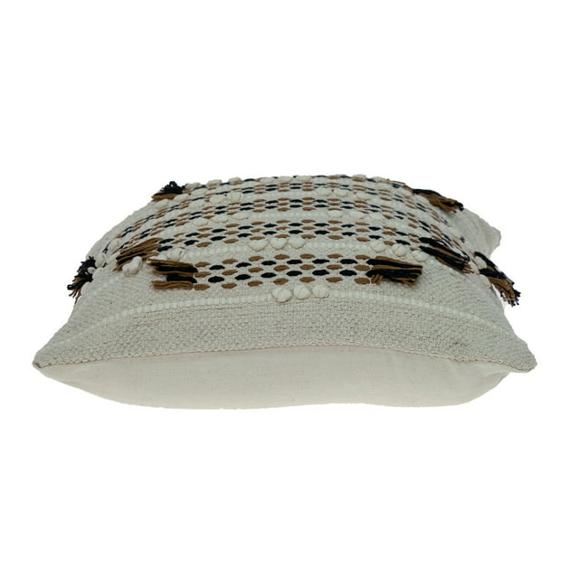 homeroots home decor 383181 Creamy Beige Textured Throw Pillow