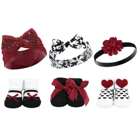 

Hudson Baby Infant Girls Headband and Socks Giftset Red Sequin One Size