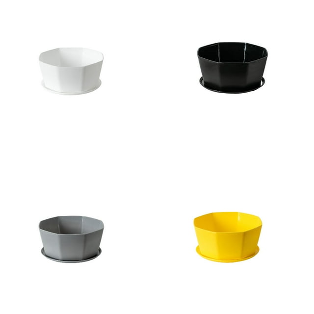 Simple Flower Pot Set Planter Simple Flower Pot Succulent Plants Large Opening Bottom Tray Indoor Flowerpot Household Durable Holder Black