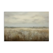 Stupell Industries Subtle Flower Meadow Landscape Painting Gallery Wrapped Canvas Art Print Wall Art, 24 x 16