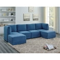 thumbnail image 6 of Partner Furniture Polyester Fabric 116" Wide Modular Sectional in Blue, 6 of 9