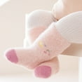 thumbnail image 5 of Huowey Girls Funny Socks Winter Thickened Warm Fuzzy Socks First Walking Shoes Floor Ankle Socks 3D Lovely Cartoon Pattern Slipper Socks,Pink,0 -6 Months, 5 of 9