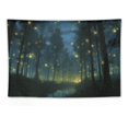 thumbnail image 5 of COMIO  Forest Tree Tapestry Fireflies Night Nature Landscape Tapestry Wall Hanging Home Decor for Bedroom Living Room Dorm, 5 of 7