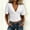 White, variant on Womens Solid Color Crop Top Slim Fit Ruched Deep V Neck Cinched Waist Top Short Sleeve T-Shirt for Summer White XXL(XXL)
