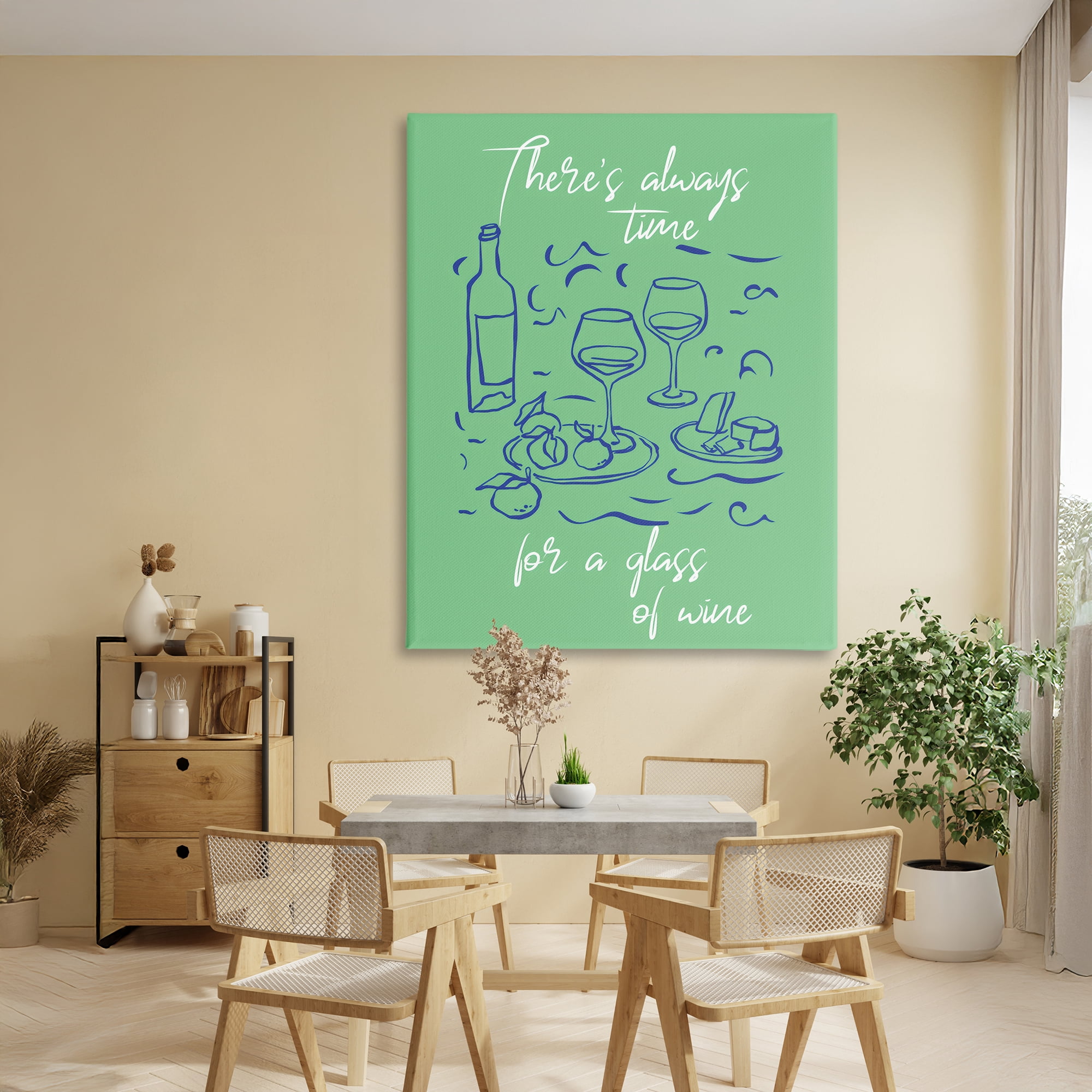 Stupell Industries Always Time For Glass Of Wine Canvas Wall Art, design by The Prints Vibe