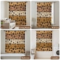thumbnail image 5 of Yellow Brown Semi Sheer Curtains Drapes for Living Room, Bedroom, French Doors Window 54 Inches Long, Farmhouse Dog Paw Vintage Rod Pocket Chiffon Curtain Drapery Voile Draperies Panel, 5 of 8