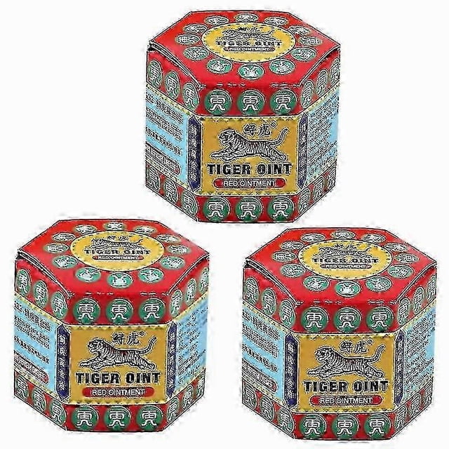 25-26 3pcs Red Tiger Balm Ointment Muscle Back Neck Relieving Headache Pain Relief Cool Cream Body Massager Anti Itching Plaster