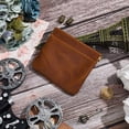thumbnail image 4 of 4.72 x 4.02 Inch Genuine Leather Small Makeup Cosmetic Bag for Purse Squeeze Coin Purse Pouch Crazy Horse Leather Self-Closing Pouchic Mini, 4 of 7