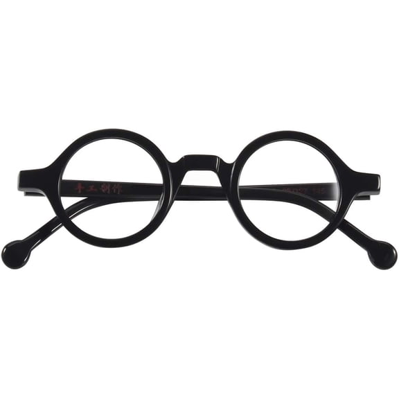 Agstum Handmade Acetate Small Round Optical Glasses Frame Spectacles Clear Lens 38mm