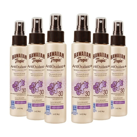 Hawaiian Tropic Antioxidant Mist Sunscreen - SPF 30 - 3.4oz (Pack of 6)