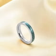 thumbnail image 6 of 4mm Gold / Silver Band Mens Womens 316L Stainless Steel Turquoise Ring Size 5-11, 6 of 8