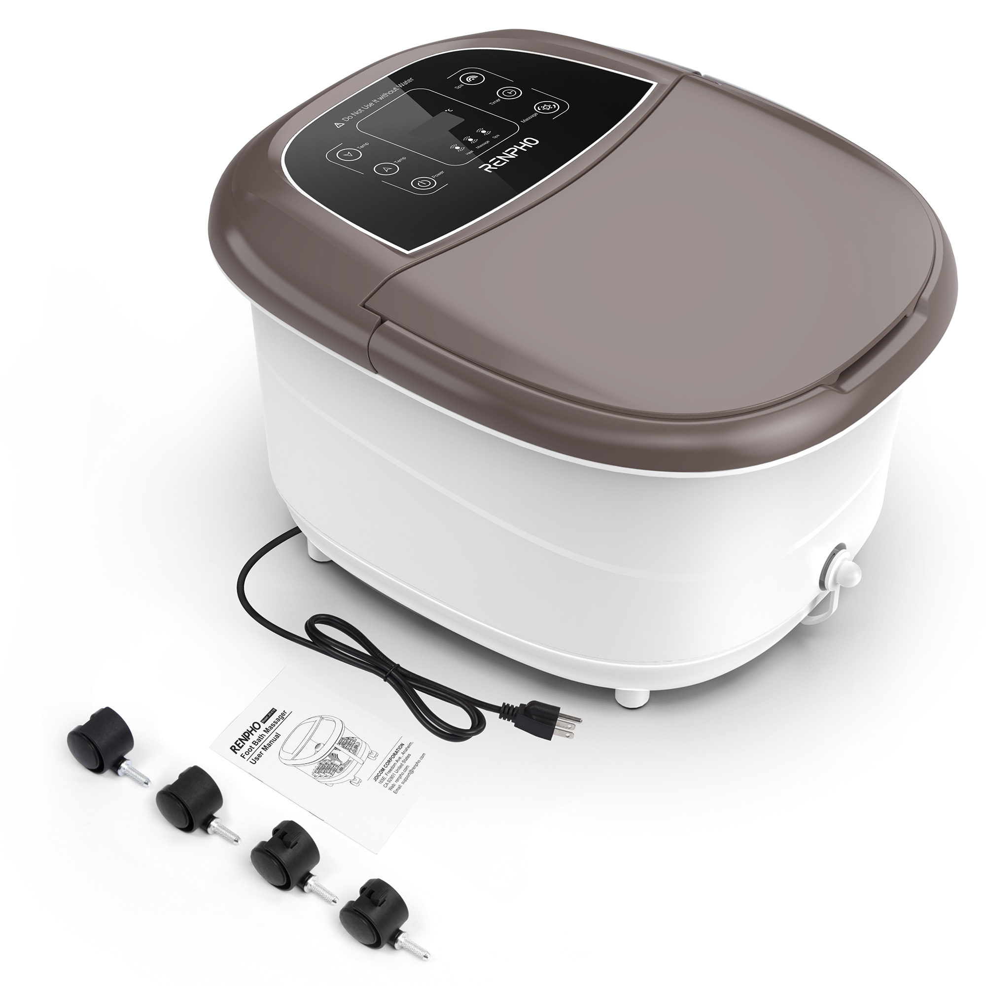 RENPHO Foot Spa Bath Massager with Heat Bubbles Shiatsu Massage & Jets Foot Soak Tub Relieve Foot Muscle Pain, Fathers Day Gifts for Dad Men