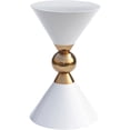 thumbnail image 1 of Meridian Furniture Table d'Appoint en Forme de Sablier en Métal Blanc et Or, 1 of 5
