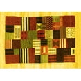 thumbnail image 1 of Ahgly Company Machine Washable Indoor Rectangle Abstract Yellow Contemporary Area Rugs, 2' x 3', 1 of 4