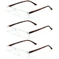 thumbnail image 2 of 3 Pairs Super Lightweight Slim Sleek Rectangular Reading Glasses - Spring Hinge Modern Reader +1.50, 2 of 3
