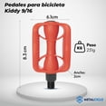 thumbnail image 2 of Pedales Para Bicicleta Metal Ciclo Kiddy Rojo Con Reflejante 9/16, 2 of 7