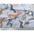 thumbnail image 2 of Soimoi Blue Cotton Voile Fabric Cute Dog Fabric Prints By Yard 42 Inch Wide, 2 of 3