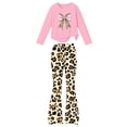 thumbnail image 6 of WAVSUF Girls Graphic Sets 2 Piece Long Sleeve Sweatshirt and Flare Leg Pants Fall Breathable Casual Clothes 5, 6 of 7