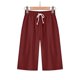 thumbnail image 1 of Puntoco pantalones cortos de verano para mujer, moda 2024, pantalones informales de lino y algodón de cinco puntos de Color veraniego para mujer, 1 of 7