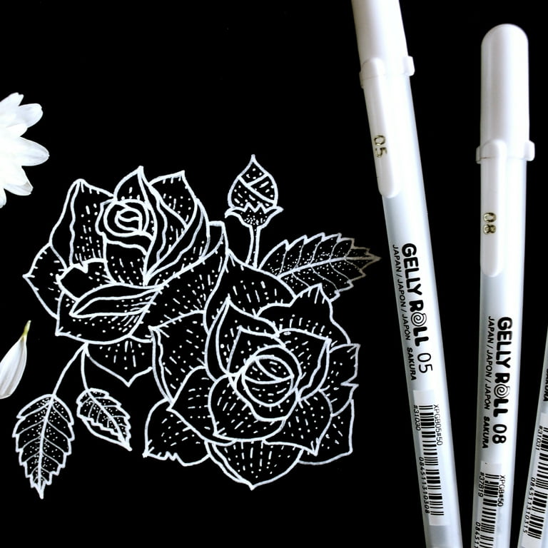 5 Sakura Gelly Roll Pens, Colored, Silver Shadow 5 Sakura Bold Point Gel  Ink Pen Set Adult Book Coloring, Bible Studies, Planners 