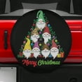 thumbnail image 2 of Lotusprinthandmade Funny Christmas Gnomes Tree Holiday Spare Tire Cover With Backup Camera Hole 6 Sizes (31 in.), funny gnome tire cover, christmas gnomes spare tire cover, 2 of 6