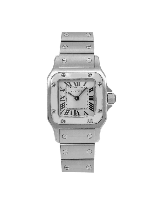 Pre-Owned Cartier Santos Galbee W20056D6 24MM White Dial With Stainless Steel Bracelet
