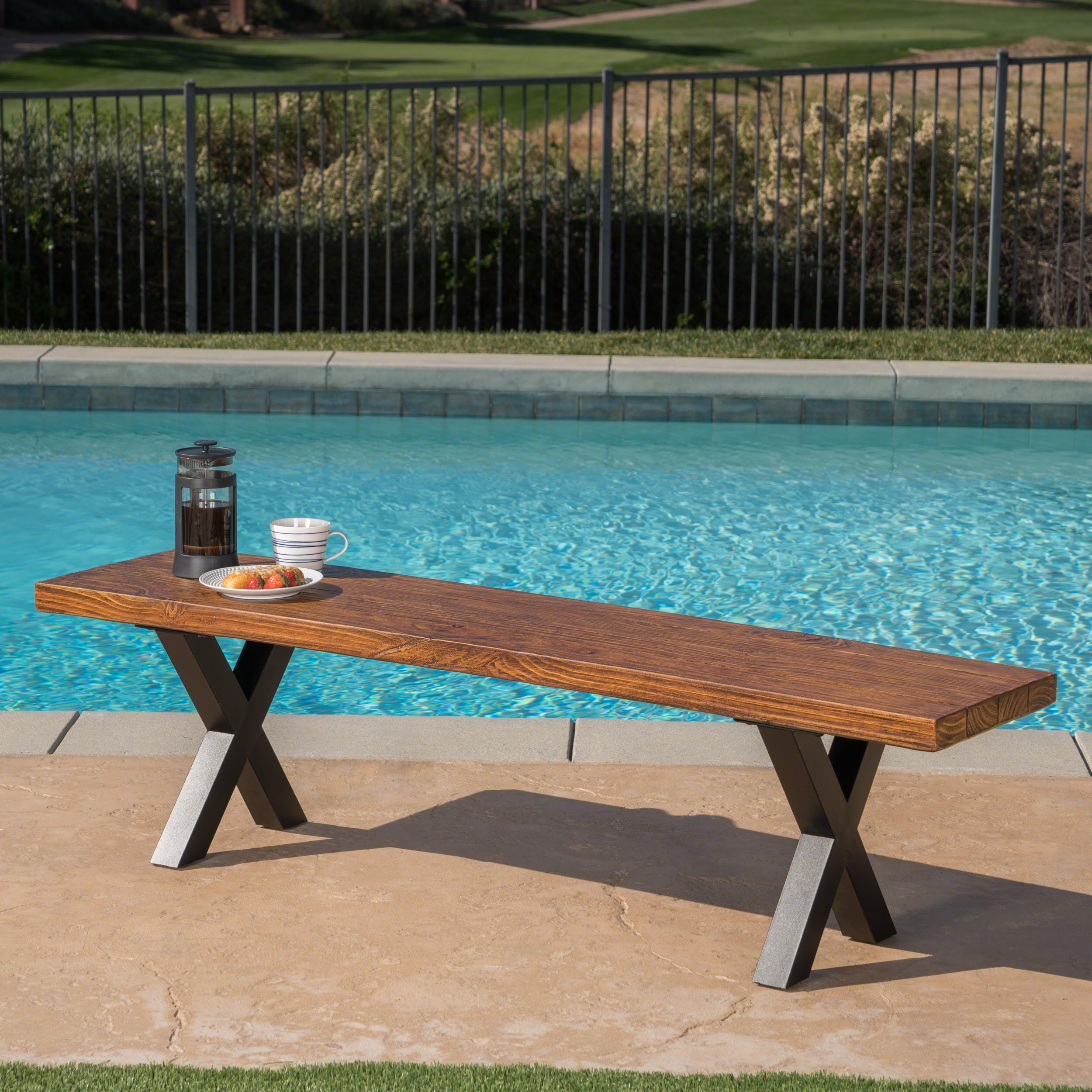 Noble House Killian Outdoor 4 Seater Finished Acacia Wood Club Noble House Killian Outdoor 4 Seater Finished Acacia Wood Club Chairs With Cushions And Fire Pit Brown Teak Cream Com