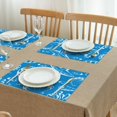 thumbnail image 3 of Tropical Starfish Table Mats, Heat Resistant Flax Fabric, Wrinkle Free and Machine Washable Nautical Placemats with Ocean Coral Pattern for Beach Dining Decor, Set of 4, 3 of 6
