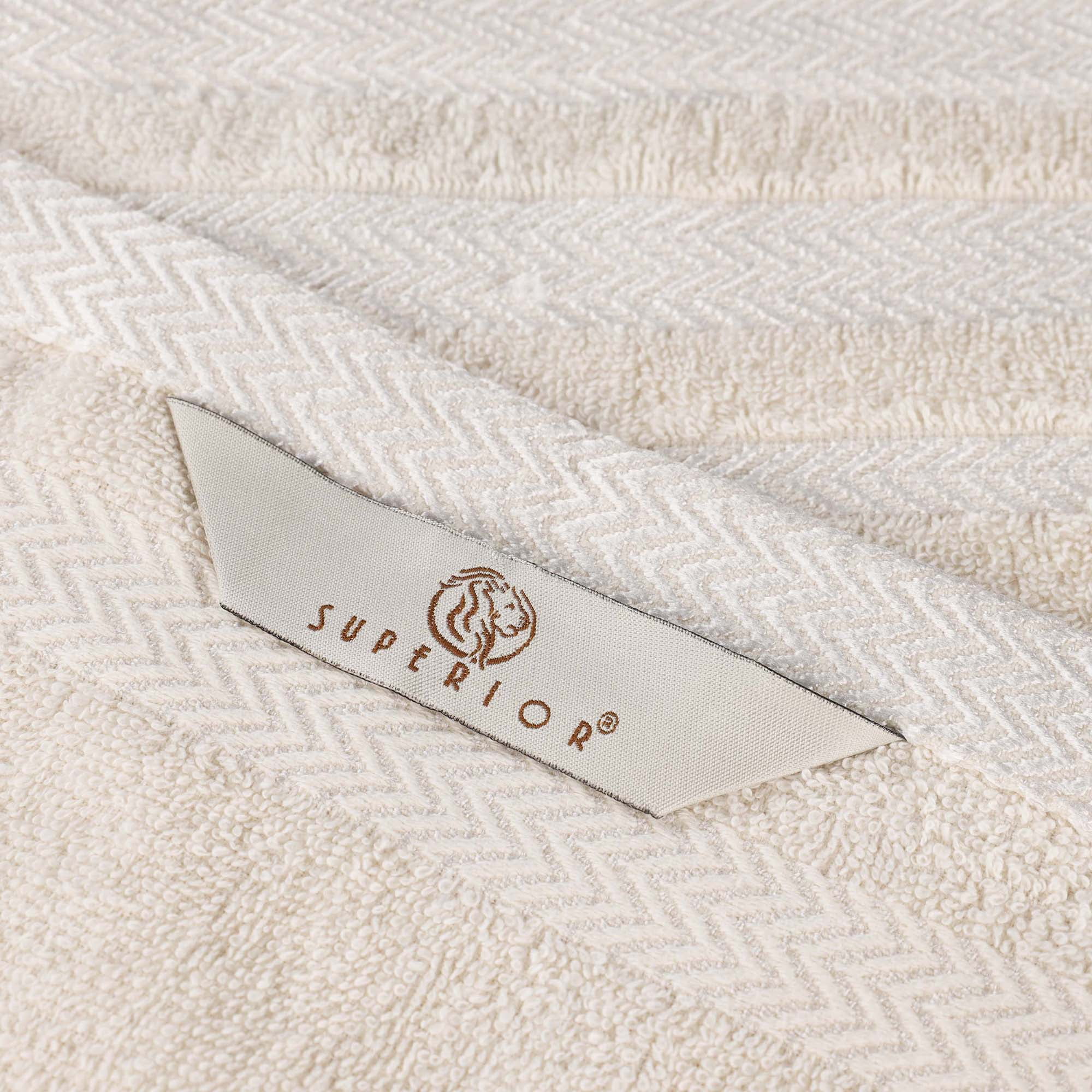 Superior Hays 9 Piece Cotton Plush Towel Set, Ultra Soft Absobent Towels, Ivory
