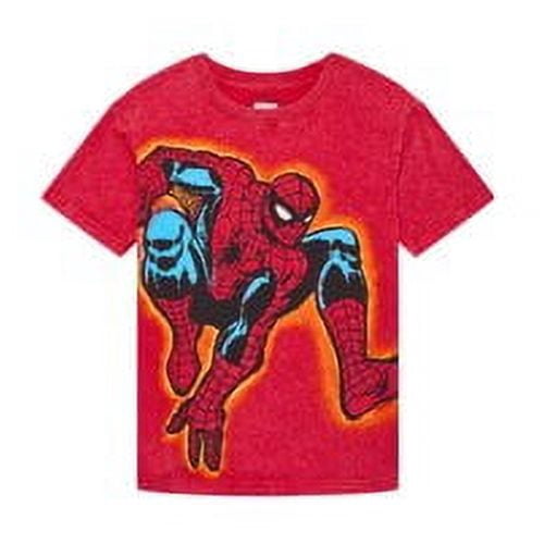 Spider-Man Boys Mineral Washed Graphic Tee with Short Sleeves, Sizes 4-18
