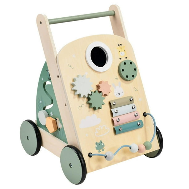 Carro de actividades de aprendizaje Push Pull, actividades de aprendizaje con carrito para niños, juguetes para caminar con tablero ocupado para